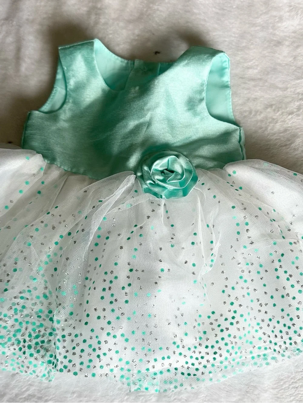 George Mint Green and White Tulle Party Dress